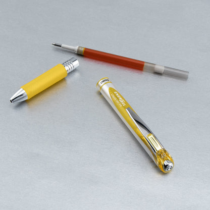 EnerGel RTX Retractable Liquid Gel Pen, (0.7mm) Medium line, Yellow Ink (BL77-G)