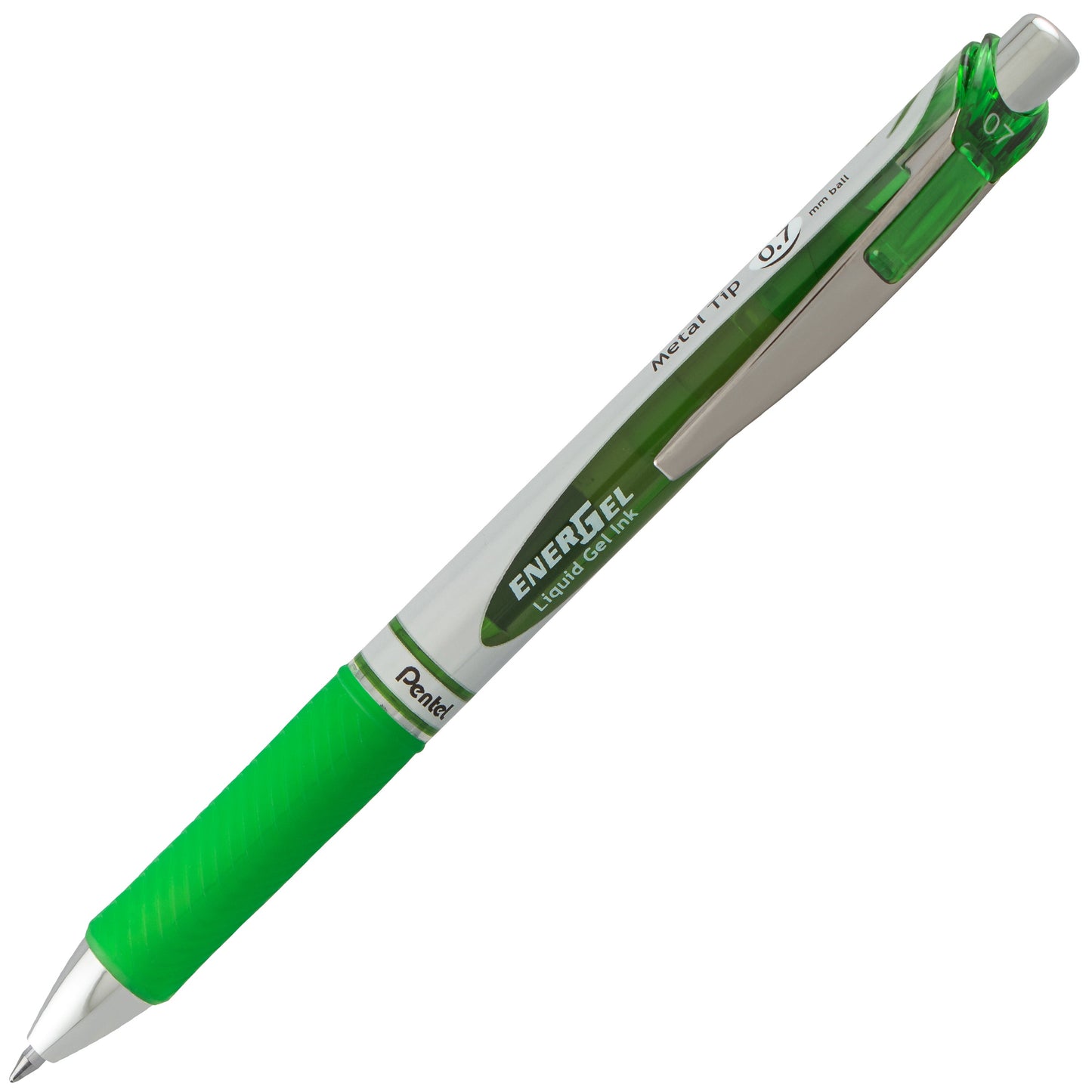 EnerGel RTX Retractable Liquid Gel Pen, (0.7mm) Metal Tip, Medium Line, Lime Green Ink (BL77-K)