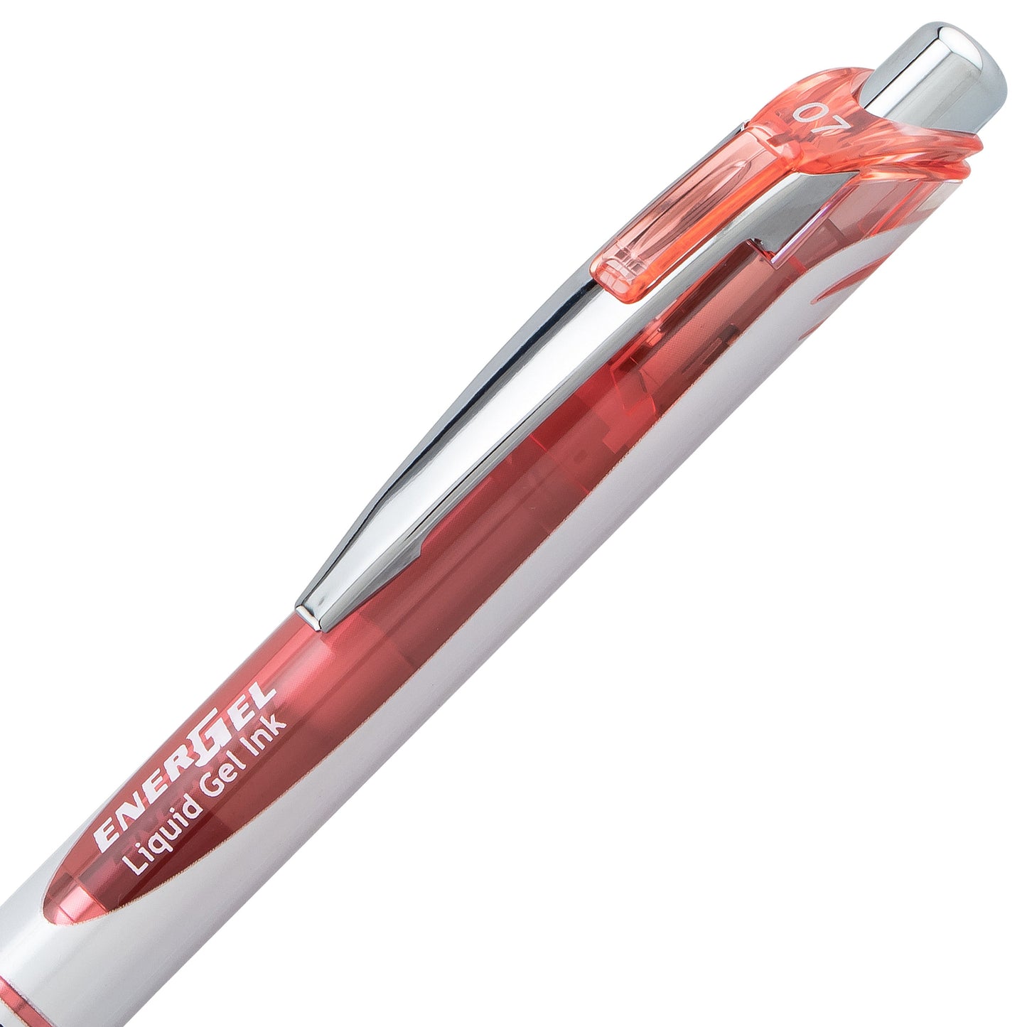 EnerGel RTX Retractable Liquid Gel Pen, (0.7mm) Medium line, Coral Pink Ink (BL77-P3)