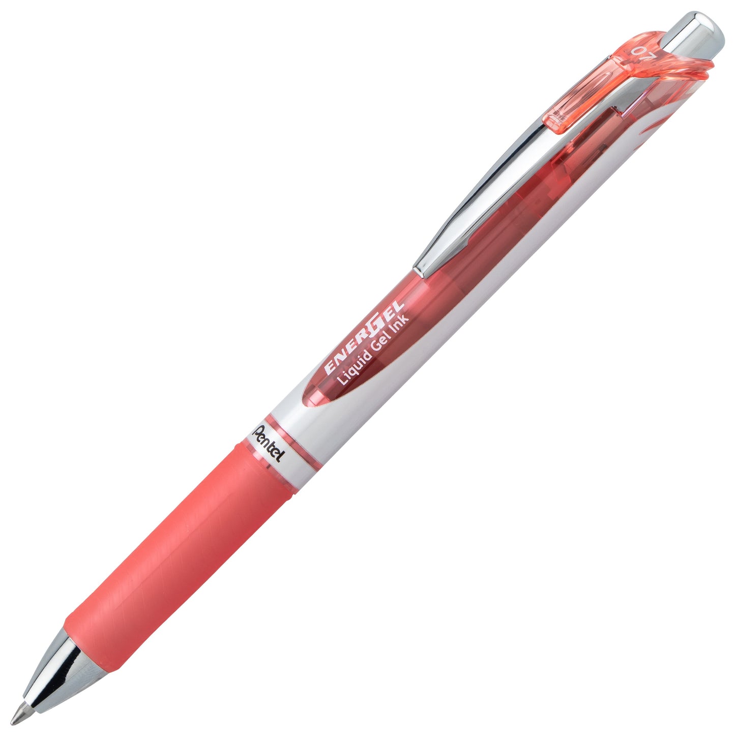 EnerGel RTX Retractable Liquid Gel Pen, (0.7mm) Medium line, Coral Pink Ink (BL77-P3)