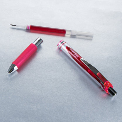 EnerGel RTX Retractable Liquid Gel Pen, (0.7mm) Metal Tip, Medium Line, Pink Ink (BL77-P)