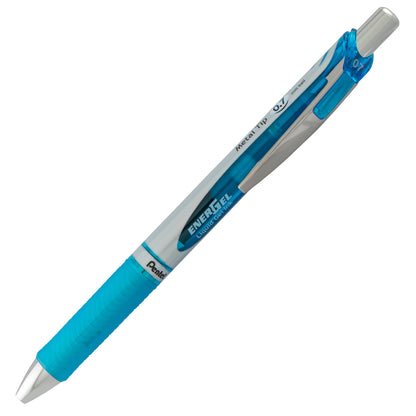 EnerGel RTX Retractable Liquid Gel Pen, (0.7mm) Metal Tip, Medium Line, Sky Blue Ink (BL77-S)
