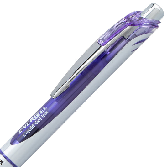 Pentel EnerGel RTX Retractable Liquid Gel Pen, (0.7mm) Medium line, Lilac Ink (BL77-V3), 48 Dozen