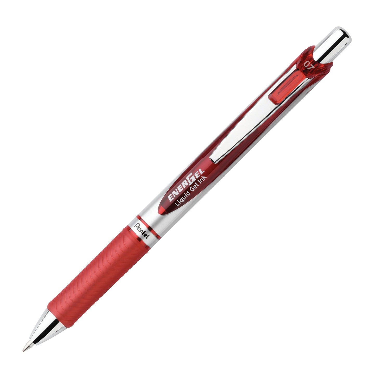 EnerGel RTX Retractable Liquid Gel Pen, (0.7mm) Metal Tip, Medium Line, Red Ink 3-Pk (BL77BP3B)