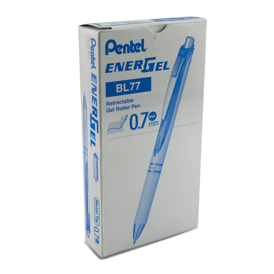 EnerGel Pearl Retractable Liquid Gel Pen, (0.7mm) Metal Tip, Medium Line, Blue Accent, Blue Ink (BL77PW-C)