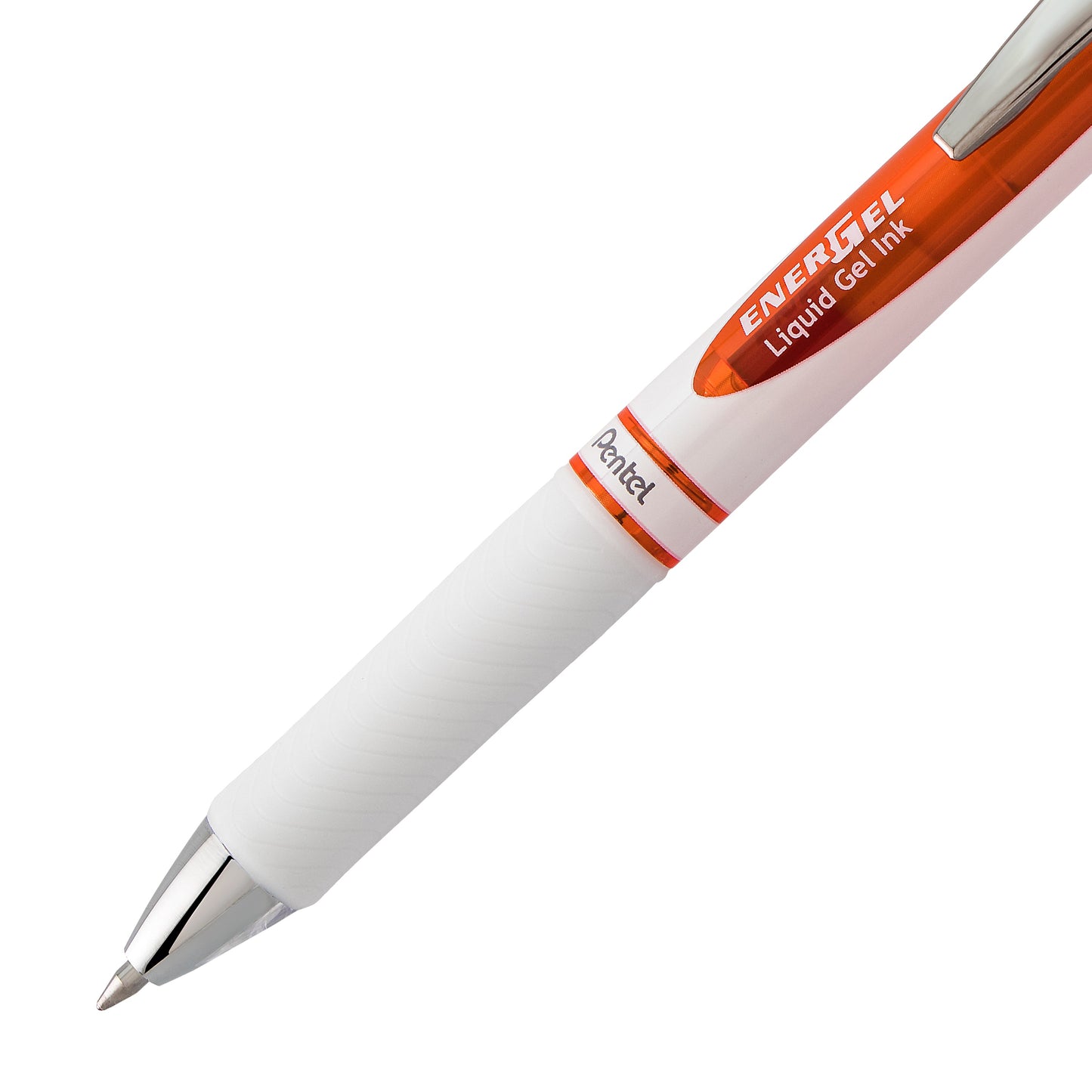 EnerGel Pearl Retractable Liquid Gel Pen, (0.7mm) Metal Tip, Medium Line, Orange Accent, Orange Ink (BL77PW-F)