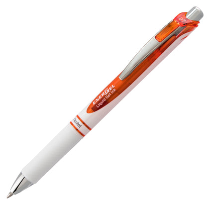 EnerGel Pearl Retractable Liquid Gel Pen, (0.7mm) Metal Tip, Medium Line, Orange Accent, Orange Ink (BL77PW-F)