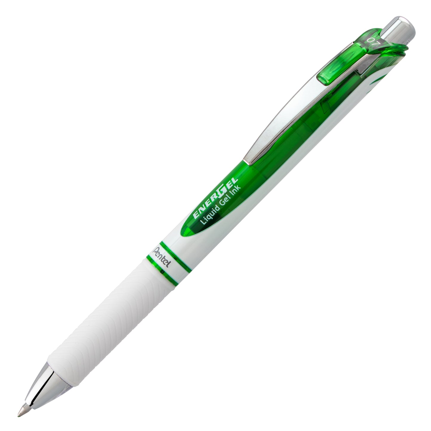 EnerGel Pearl Retractable Liquid Gel Pen, (0.7mm) Metal Tip, Medium Line, Lime Green Accent, Lime Green Ink (BL77PW-K)