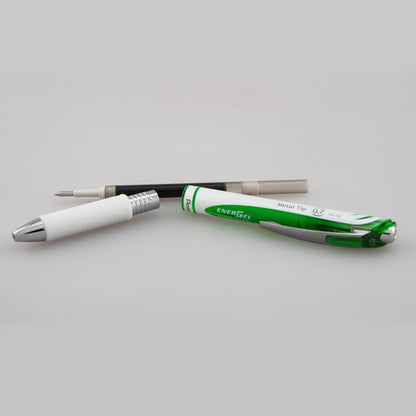 EnerGel Pearl Retractable Liquid Gel Pen, (0.7mm) Metal Tip, Medium Line, Lime Green Accent, Lime Green Ink (BL77PW-K)