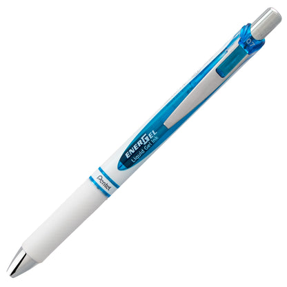 EnerGel Pearl Retractable Liquid Gel Pen, (0.7mm) Metal Tip, Medium Line, Sky Blue Accent, Sky Blue Ink (BL77PW-S)