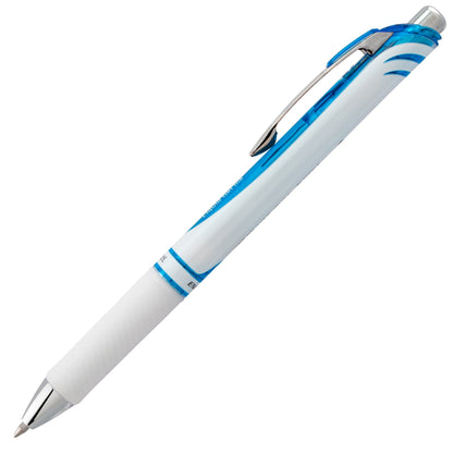 EnerGel Pearl Retractable Liquid Gel Pen, (0.7mm) Metal Tip, Medium Line, Sky Blue Accent, Sky Blue Ink (BL77PW-S)