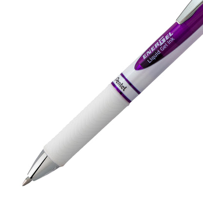 EnerGel Pearl Retractable Liquid Gel Pen, (0.7mm) Metal Tip, Medium Line, Violet Accent, Violet Ink (BL77PW-V)