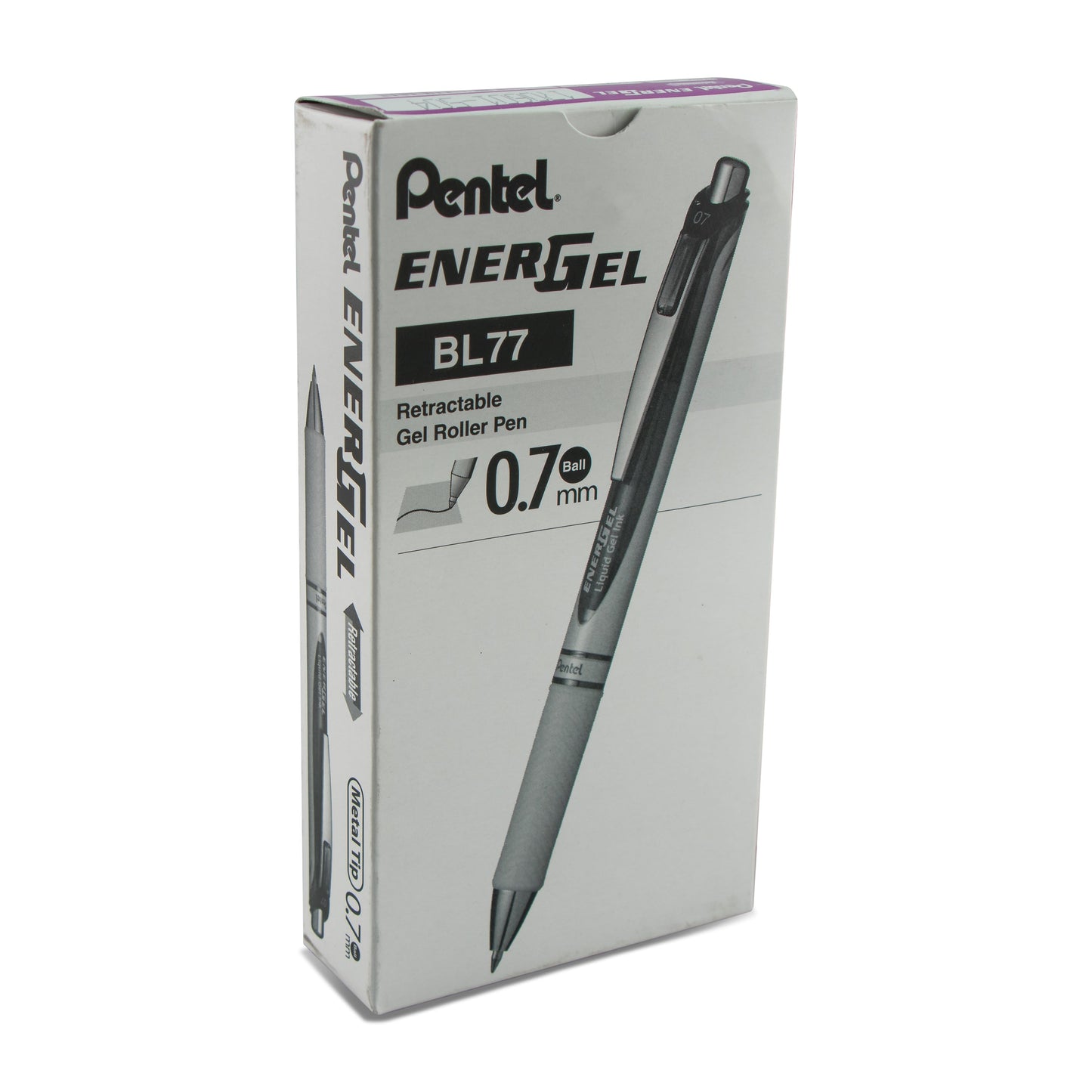 EnerGel Pearl Retractable Liquid Gel Pen, (0.7mm) Metal Tip, Medium Line, Violet Accent, Violet Ink (BL77PW-V)