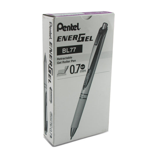 EnerGel Pearl Retractable Liquid Gel Pen, (0.7mm) Metal Tip, Medium Line, Violet Accent, Violet Ink (BL77PW-V)