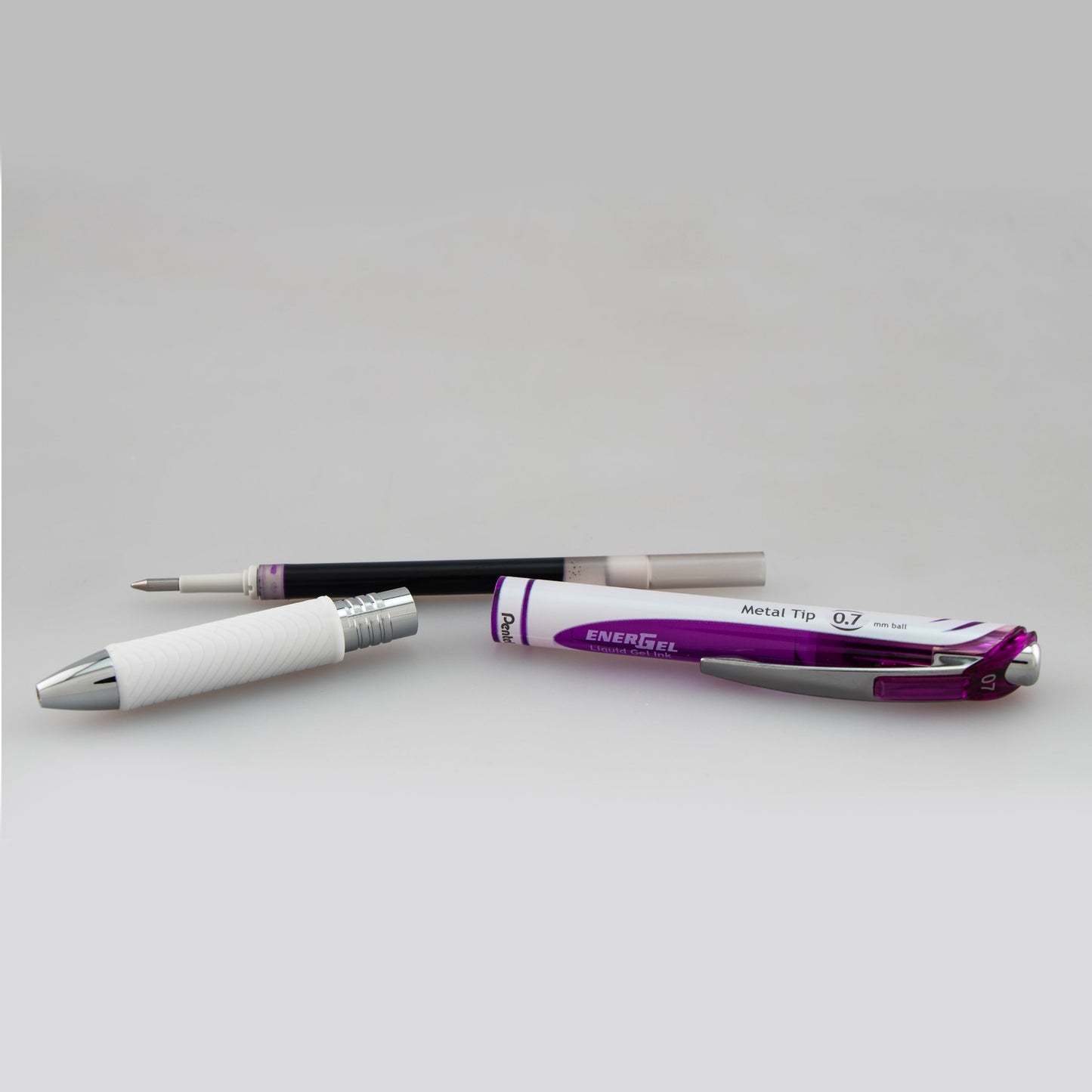 EnerGel Pearl Retractable Liquid Gel Pen, (0.7mm) Metal Tip, Medium Line, Violet Accent, Violet Ink (BL77PW-V)