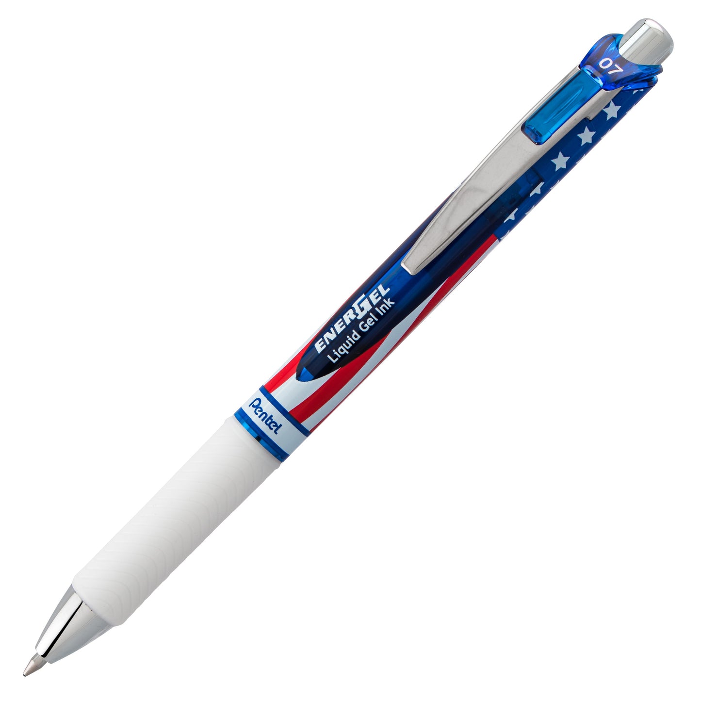 EnerGel RTX Retractable Liquid Gel Pen, Flag Barrel, (0.7mm) Metal Tip, Medium Line, Black Ink (BL77USA-A)