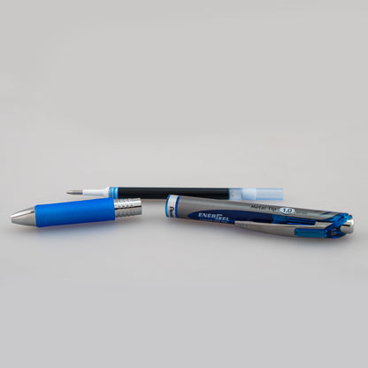 EnerGel RTX Retractable Liquid Gel Pen, (1.0mm) Metal Tip, Bold Line, Blue Ink (BL80-C)