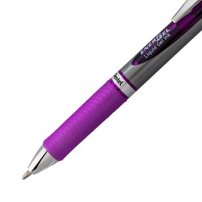 EnerGel RTX Retractable Liquid Gel Pen, (1.0mm) Metal Tip, Bold Line, Violet Ink (BL80-V)