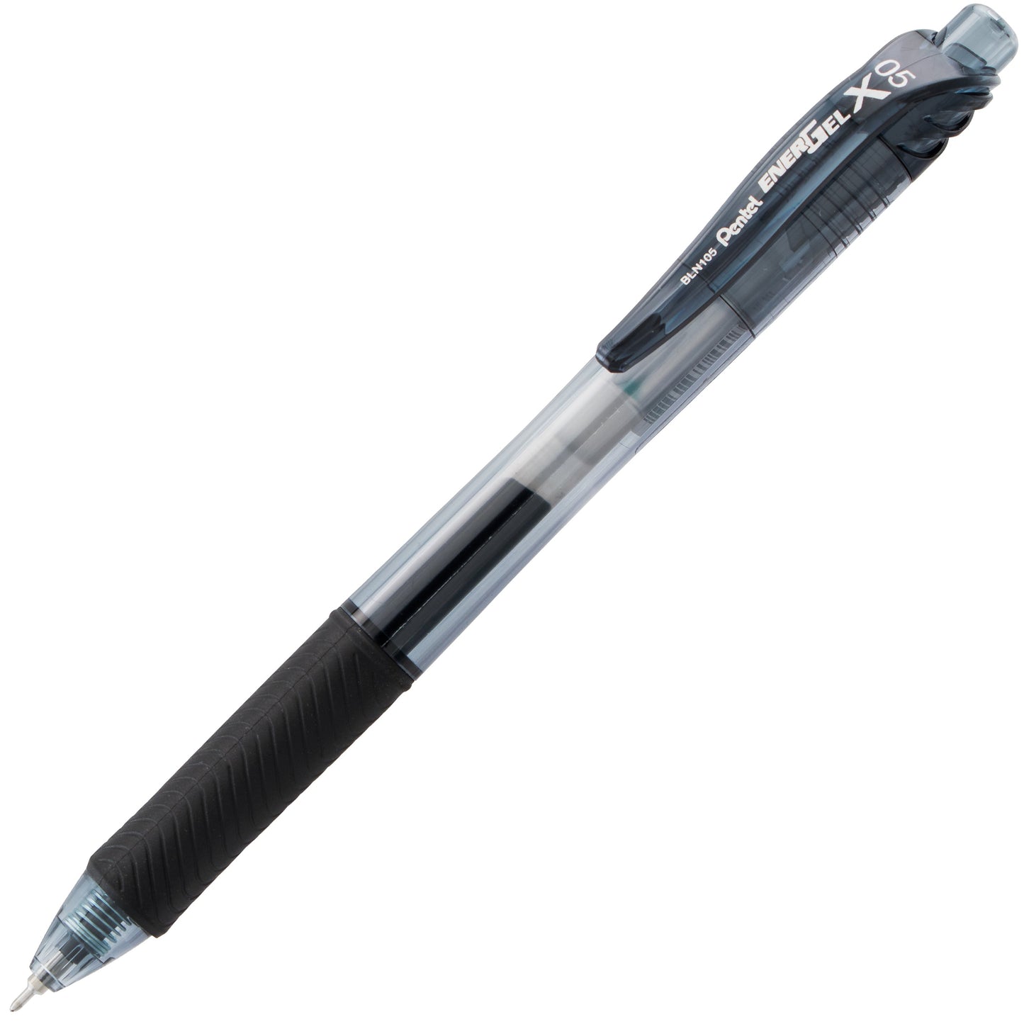 EnerGel-X Retractable Liquid Gel Pen, (0.5mm) Needle Tip, Fine Line, Black Ink (BLN105-A)