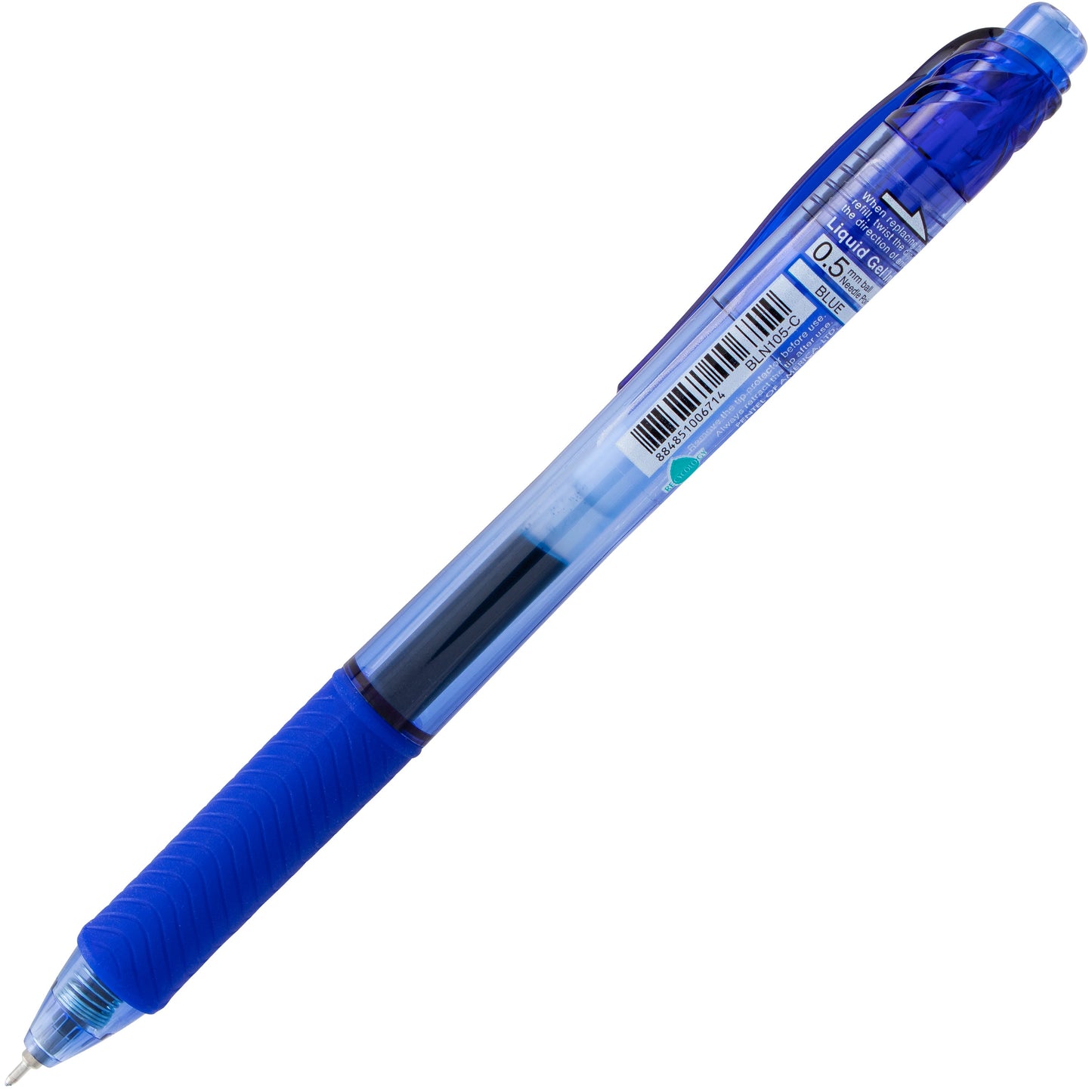 EnerGel-X Retractable Liquid Gel Pen, (0.5mm) Needle Tip, Fine Line, Blue Ink (BLN105-C)