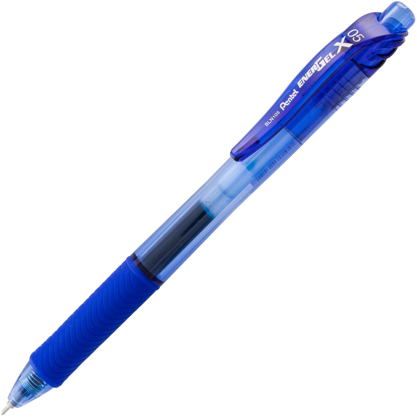 EnerGel-X Retractable Liquid Gel Pen, (0.5mm) Needle Tip, Fine Line, Blue Ink (BLN105-C)