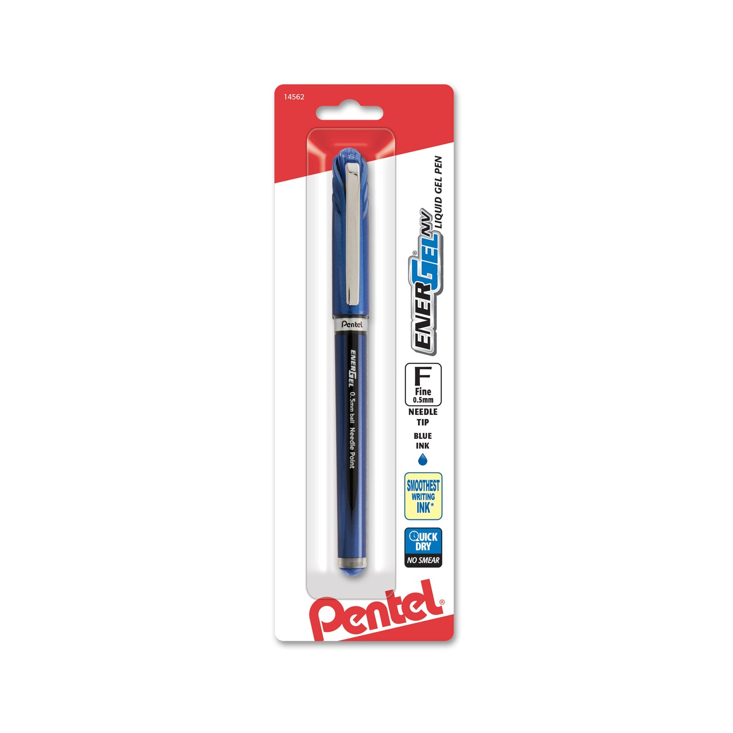 EnerGel NV Liquid Gel Pen, (0.5mm) Needle Tip, Fine Line Capped, Blue Ink 1-Pk (BLN25BPC)