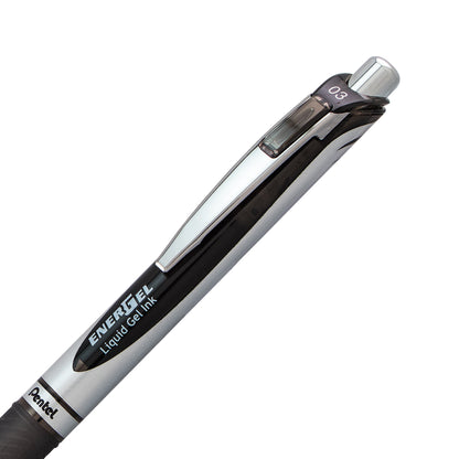 EnerGel RTX Retractable Liquid Gel Pen, (0.3mm) Needle Tip, Extra Fine Line, Black Ink (BLN73-A)