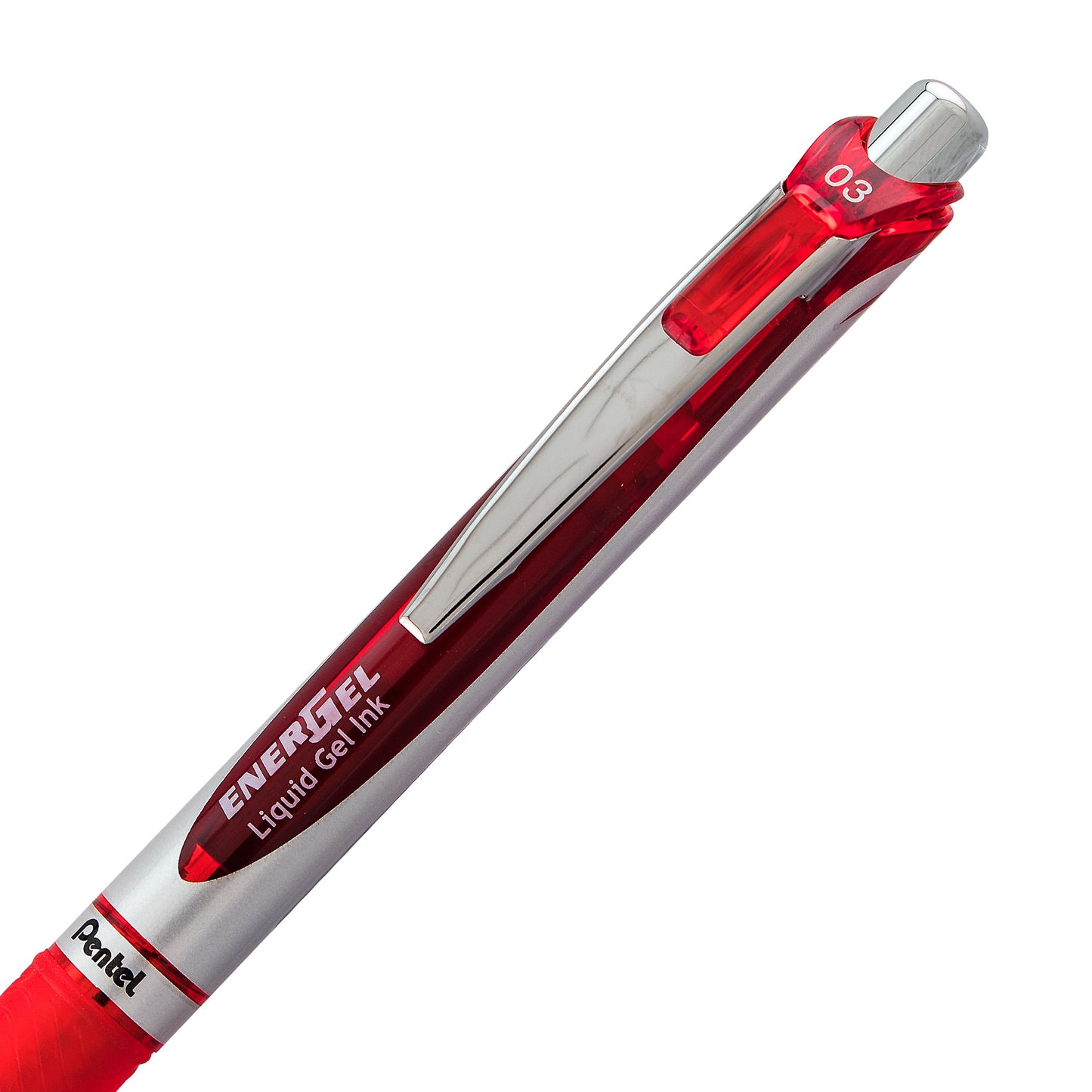 EnerGel RTX Retractable Liquid Gel Pen, (0.3mm) Needle Tip, Extra Fine Line, Red Ink (BLN73-B)