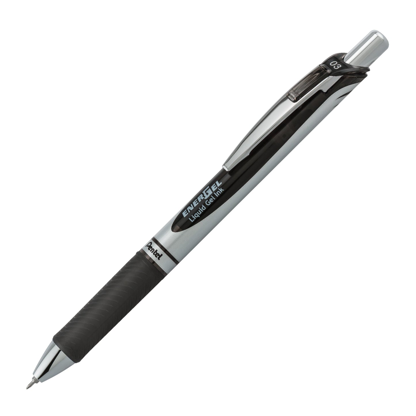 EnerGel RTX Retractable Liquid Gel Pen, (0.3mm) Needle Tip, Extra Fine Line, Black Ink, 3-Pk (BLN73BP3A)