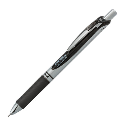 EnerGel RTX Retractable Liquid Gel Pen, (0.3mm) Needle Tip, Extra Fine Line, Black Ink, 3-Pk (BLN73BP3A)