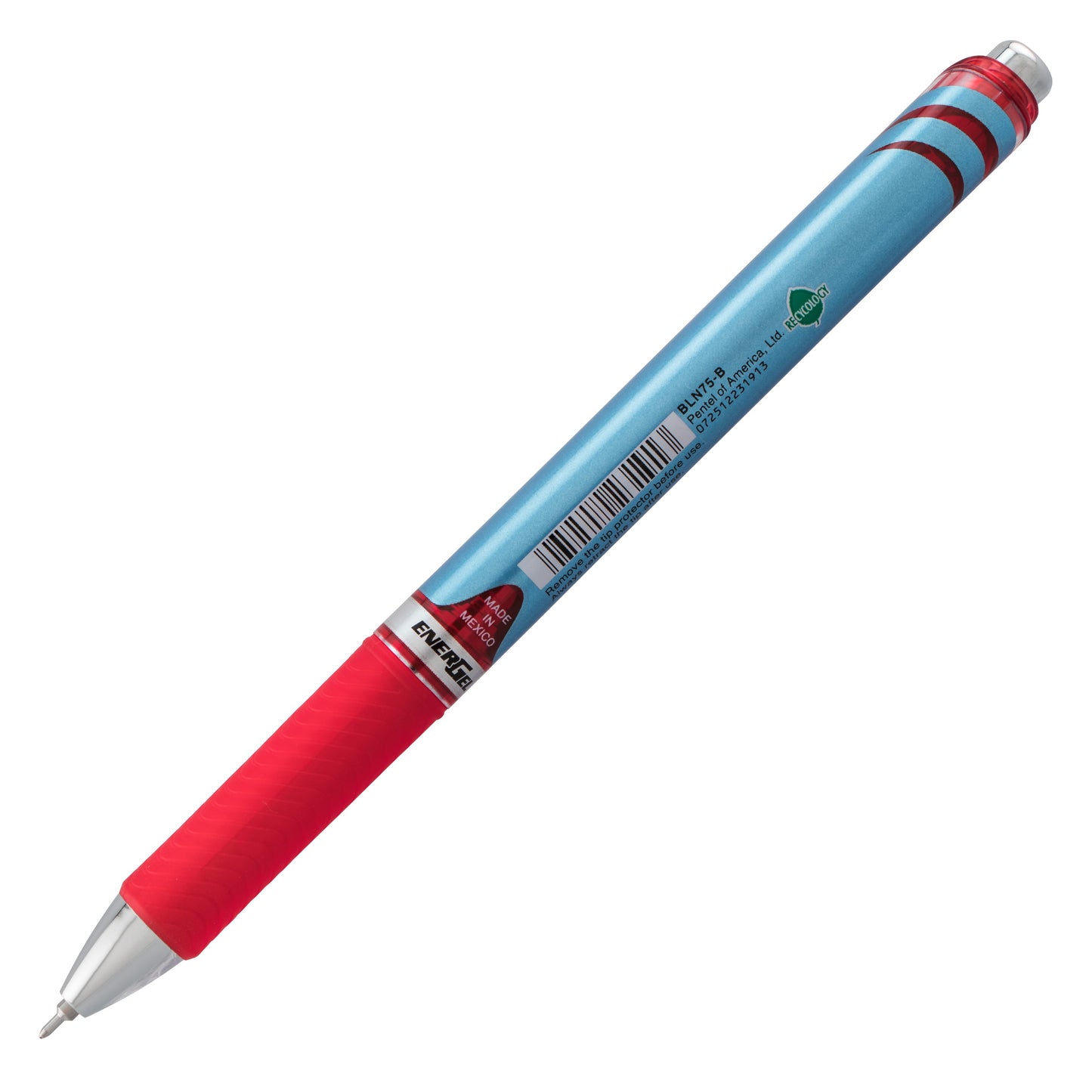 EnerGel RTX Retractable Liquid Gel Pen, (0.5mm) Needle Tip, Fine Line, Red Ink (BLN75-B)