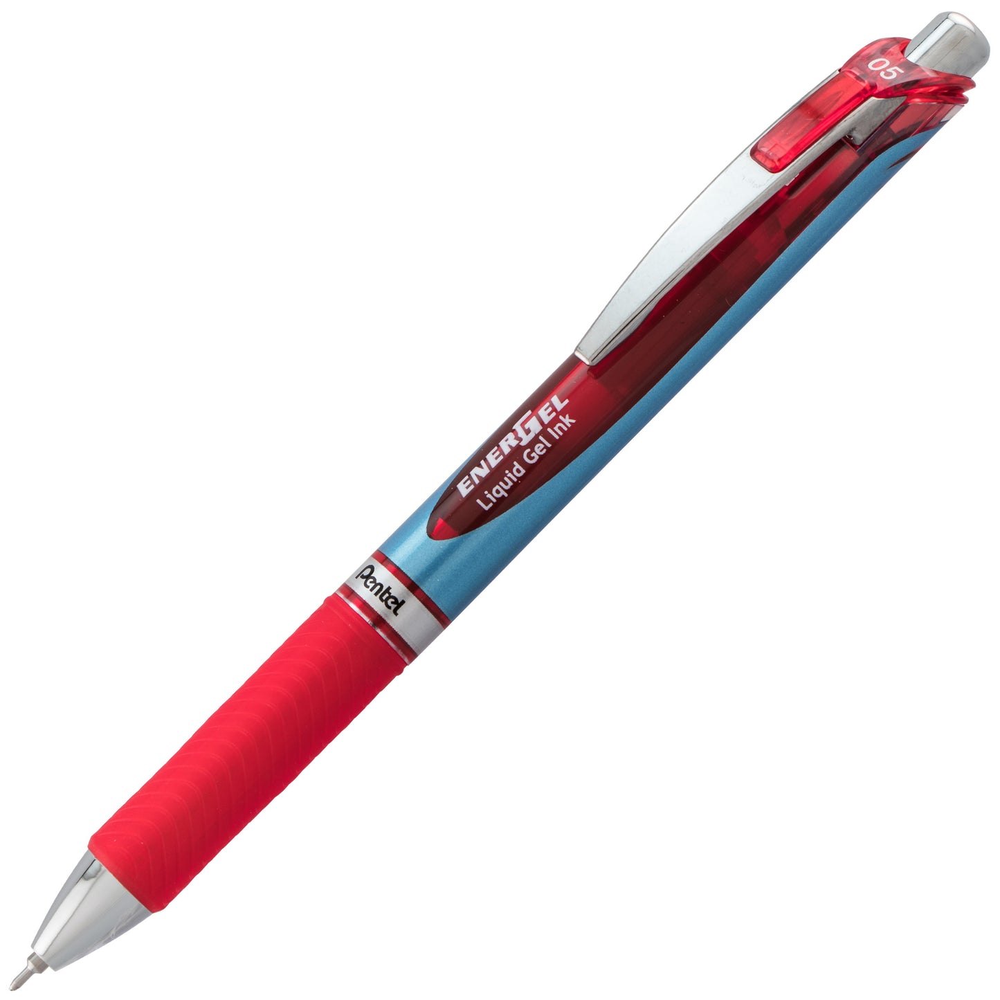 EnerGel RTX Retractable Liquid Gel Pen, (0.5mm) Needle Tip, Fine Line, Red Ink (BLN75-B)