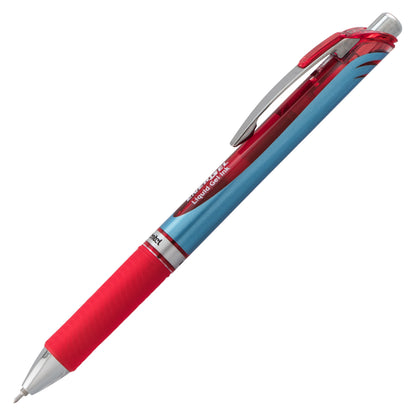 EnerGel RTX Retractable Liquid Gel Pen, (0.5mm) Needle Tip, Fine Line, Red Ink (BLN75-B)