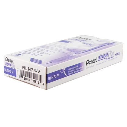 EnerGel RTX Retractable Liquid Gel Pen, (0.5mm) Needle Tip, Fine Line, Violet Ink (BLN75-V)
