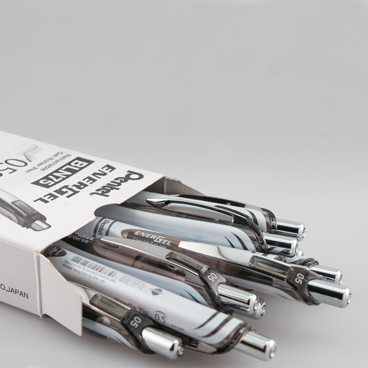 Pentel EnerGel Pearl Retractable (0.5mm) Needle Tip, Fine Line, Black Accent, Black Ink (BLN75PW-A)