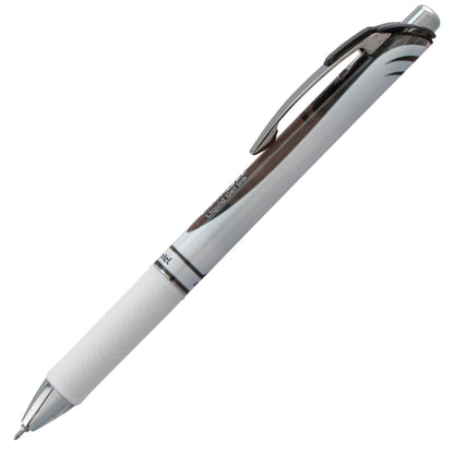 EnerGel Pearl Retractable (0.5mm) Needle Tip, Fine Line, Black Accent, Black Ink (BLN75PW-A)