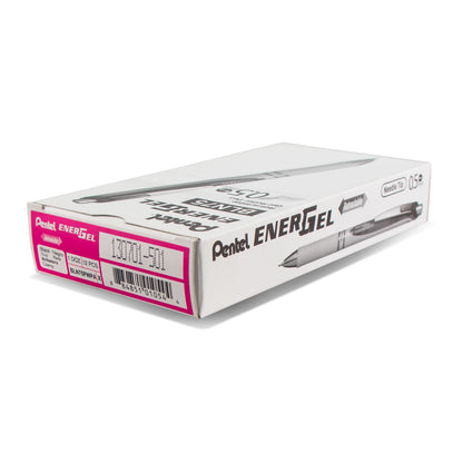 EnerGel Pearl Retractable (0.5mm) Needle Tip, Fine Line, Pink Accent, Black Ink (BLN75PWP-A)