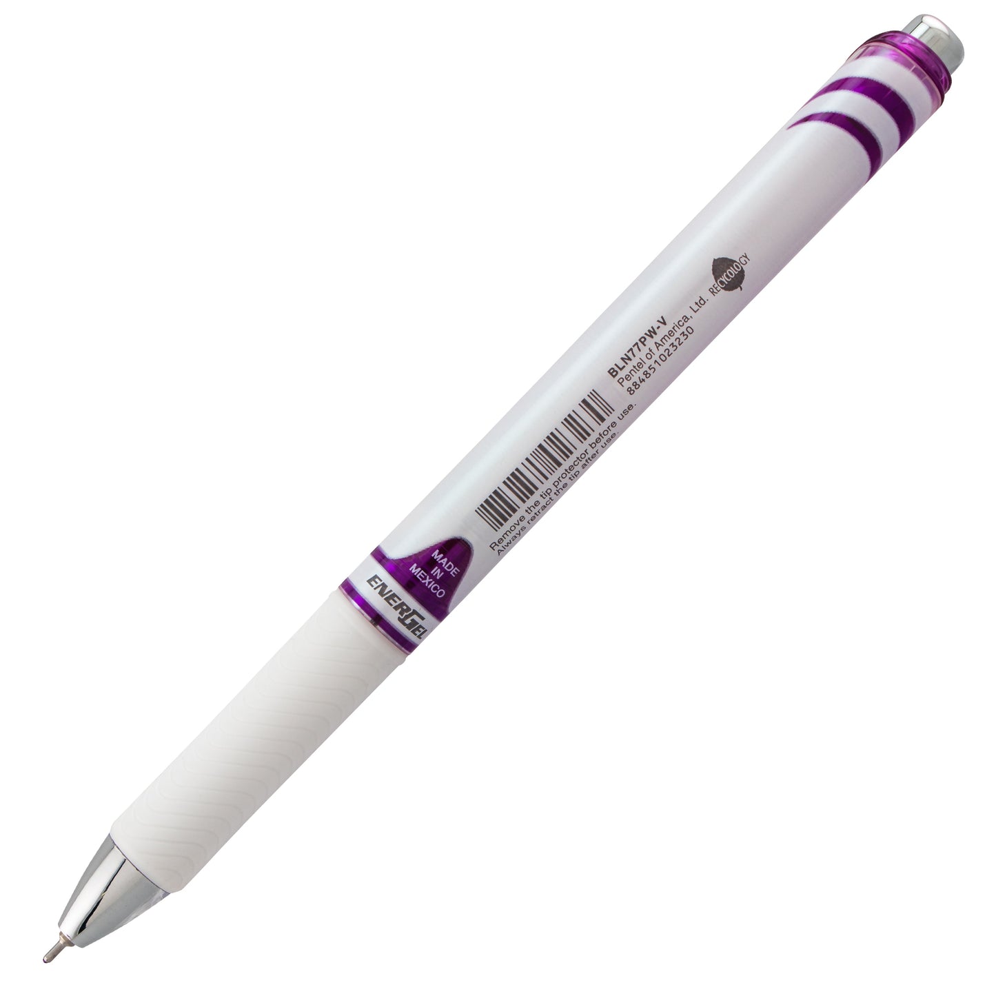EnerGel Pearl Retractable Liquid Gel Pen, (0.7mm) Needle Tip, Medium Line, Violet Ink (BLN77PW-V)