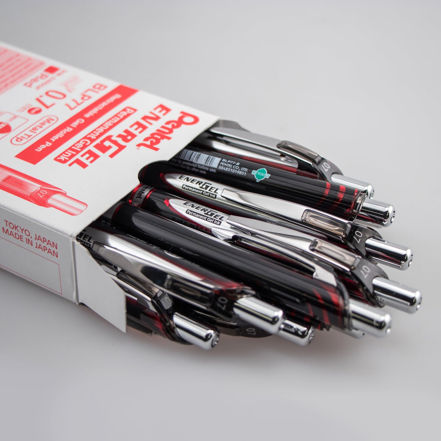 EnerGel PRO Permanent Gel Pen, (0.7mm) Medium Line, Red Ink (BLP77-B)