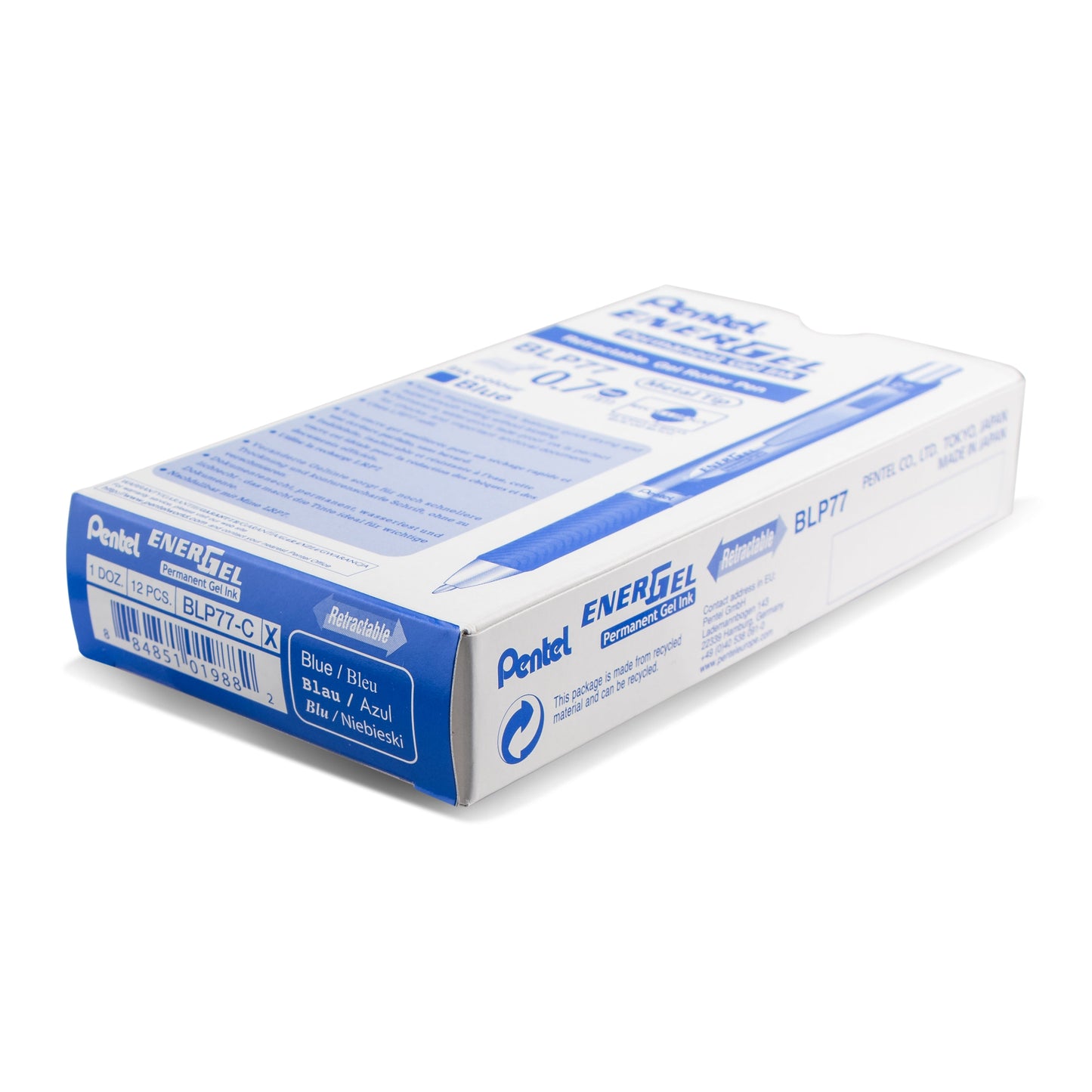 EnerGel PRO Permanent Gel Pen, (0.7mm) Medium Line, Blue Ink (BLP77-C)