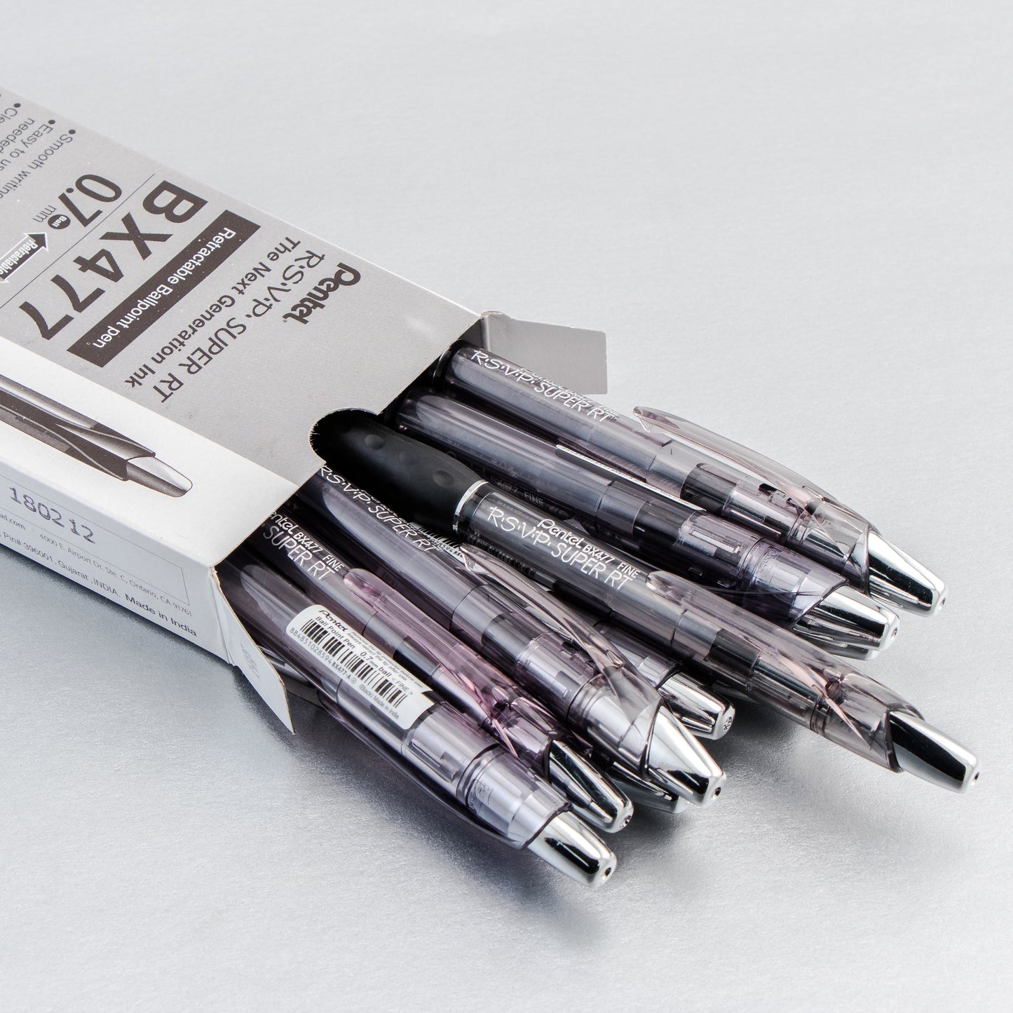 RSVP Super RT Ballpoint Pen, (0.7mm) Fine Line, Black Ink (BX477-A)