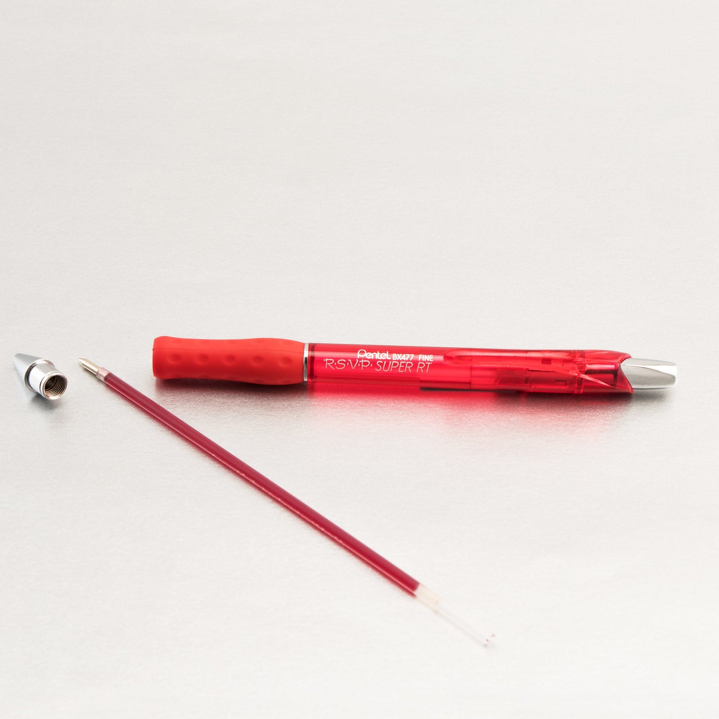 RSVP Super RT Ballpoint Pen, (0.7mm) Fine Line, Red Ink (BX477-B)