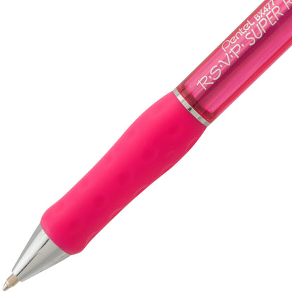 RSVP Super RT Ballpoint Pen, (0.7mm) Fine Line, Pink Ink (BX477-P)