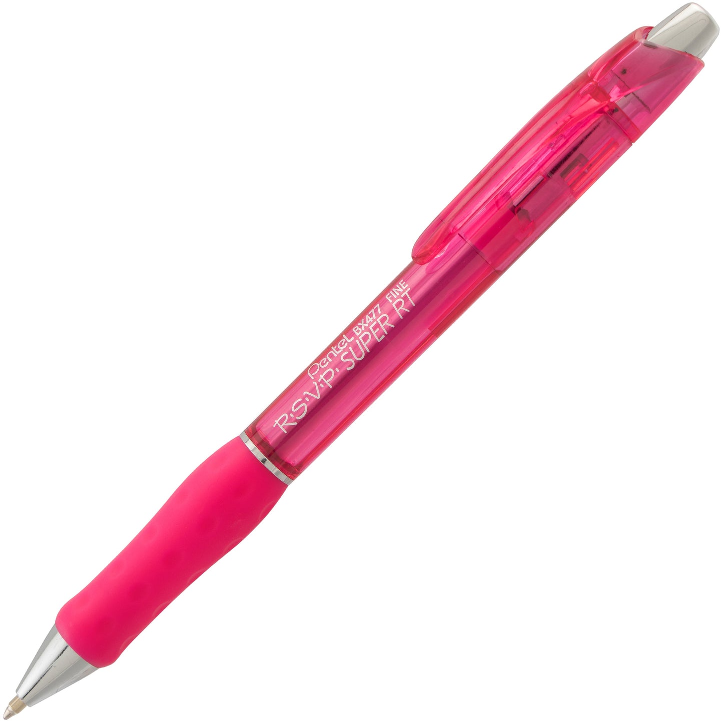 RSVP Super RT Ballpoint Pen, (0.7mm) Fine Line, Pink Ink (BX477-P)