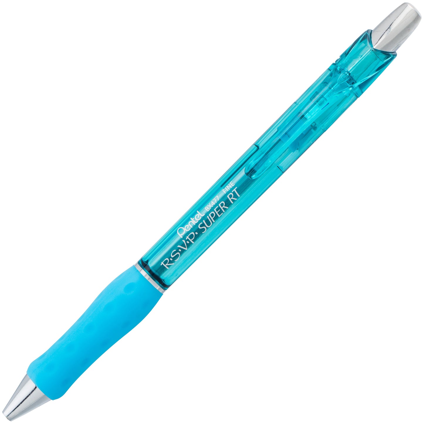 RSVP Super RT Ballpoint Pen, (0.7mm) Fine Line, Sky Blue Ink (BX477-S)