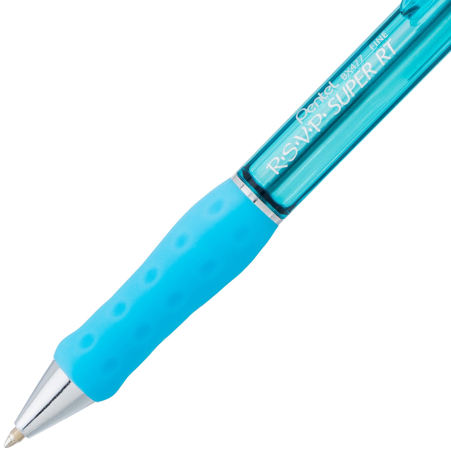 RSVP Super RT Ballpoint Pen, (0.7mm) Fine Line, Sky Blue Ink (BX477-S)