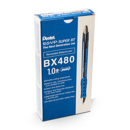 RSVP Super RT Ballpoint Pen, (1.0mm) Medium Line, Blue Ink (BX480-C)
