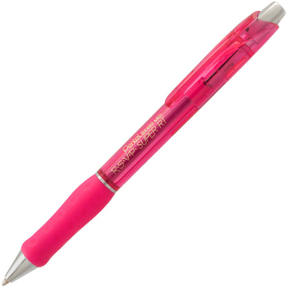 RSVP Super RT Ballpoint Pen, (1.0mm) Medium Line, Pink Ink (BX480-P)
