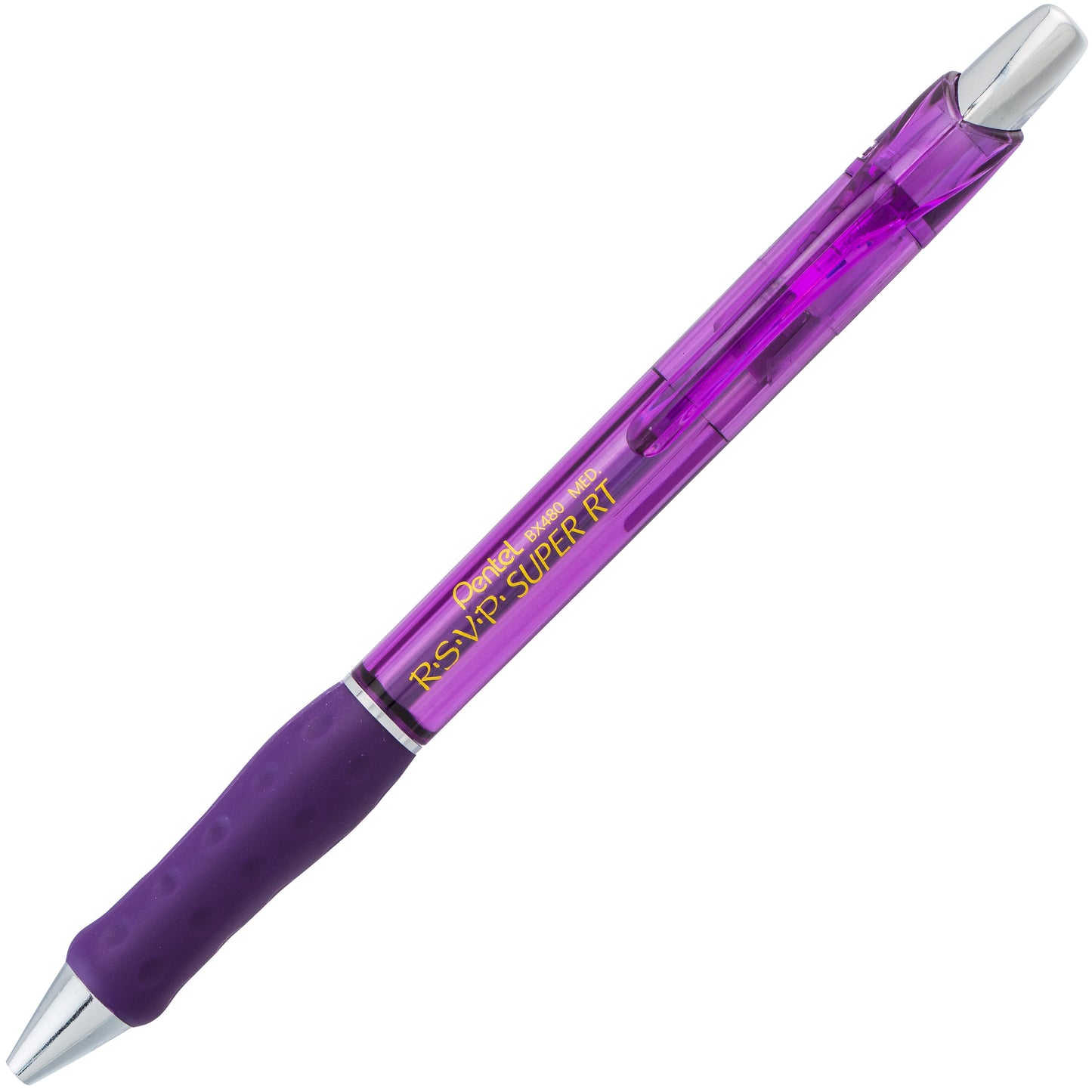 RSVP Super RT Ballpoint Pen, (1.0mm) Medium Line, Violet Ink (BX480-V)