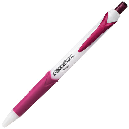 GlideWrite Ballpoint Pen with TechniFlo Ink, (1.0mm) Medium Line, Burgundy Ink (BX910-BG)